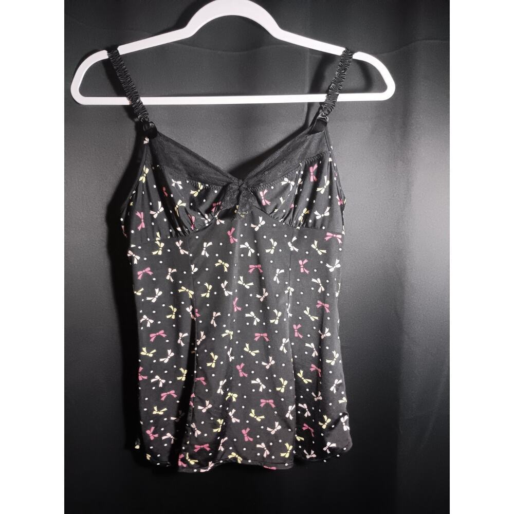 Betsey Johnson Intimates Women’s Small Black Bow Babydoll Nighty Lounge 2 Piece - Picture 2 of 6